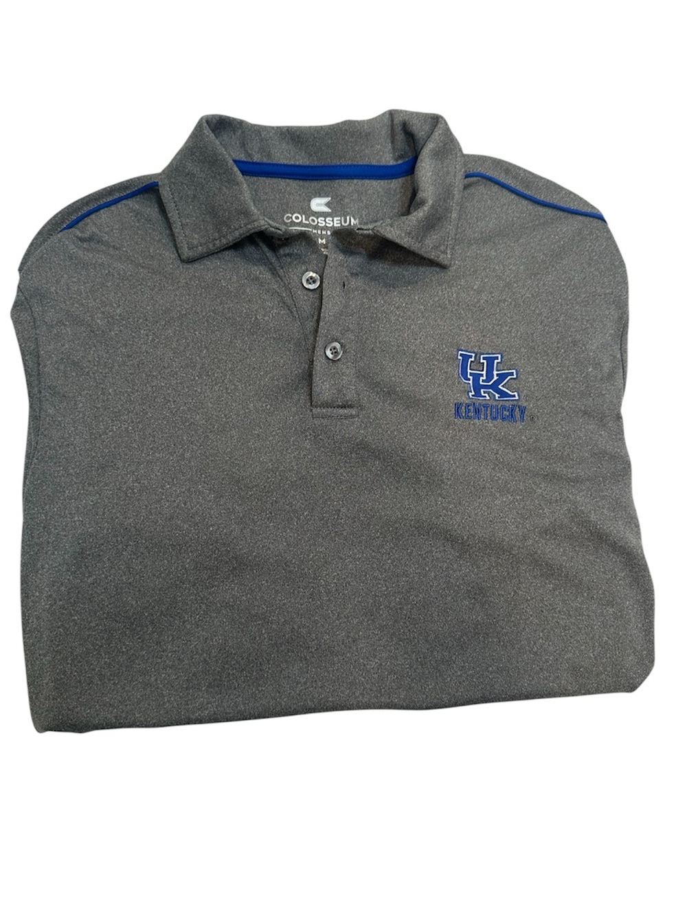 Colosseum Gray Polo with Blue UK Kentucky Embroidery
